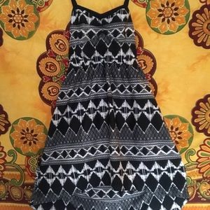 Lottie and Holly high-low boho dress black n white